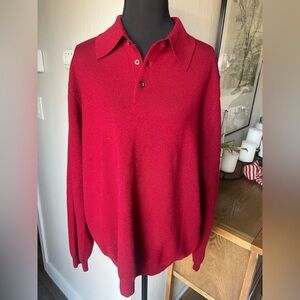 Vintage Garret Scott Extra Fine Merino 100% Merino Wool Red Sweater - Size Large